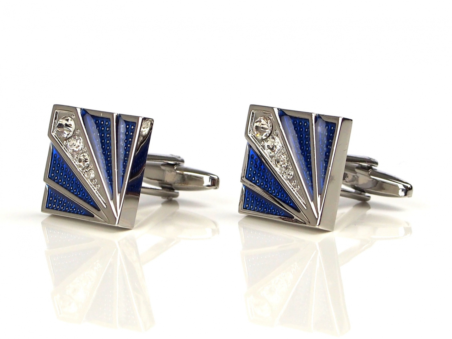 OUTLET-SP-832 Spinki do mankiet�w Niebieskie Ozdobne